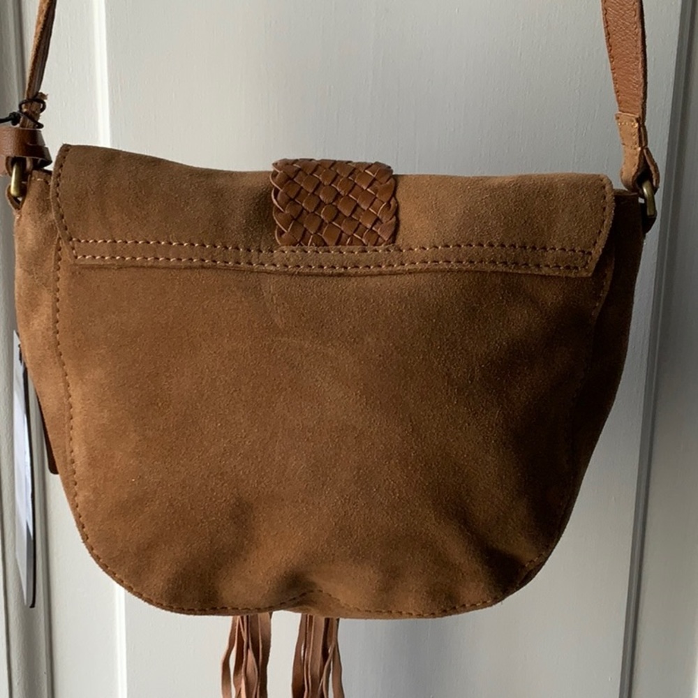 Shiraleah Chicago Brown Suede Leather Crossbody NWT - Picture 4 of 5
